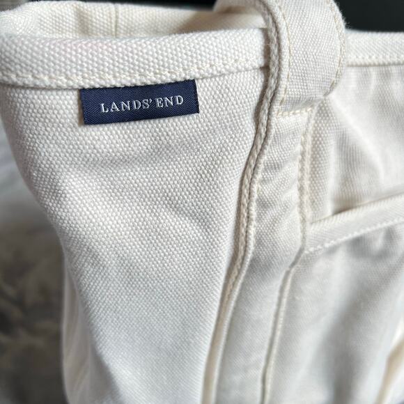 Lands End Medium Natural Open Top Canvas Tote Bag - Picture 7 of 12